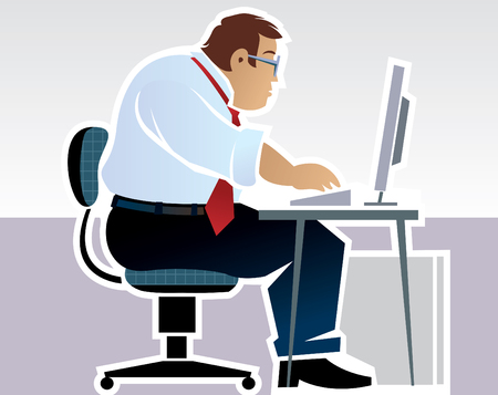 Clerk on work at in the office.のイラスト素材