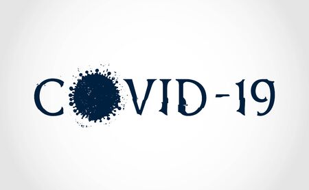 Graphic spelling of the name of the covid-19 coronavirus .のイラスト素材