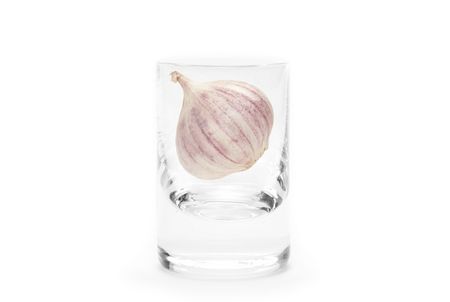 garlic in the glassの写真素材
