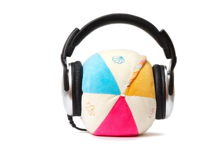 headphones on the ballの写真素材