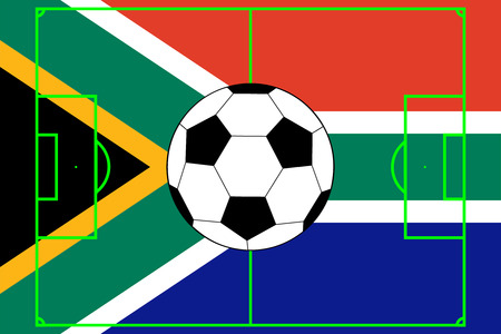 soccer ball with flag of South Africaのイラスト素材