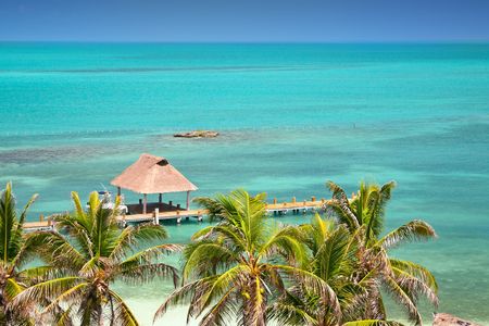 Isla Contoy, Mexico, bird eye view の写真素材