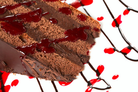 chocolate cake with decorationの写真素材