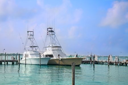 yachts in marinaの写真素材