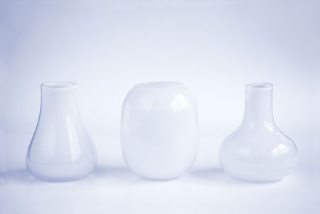 three vases in a rowの写真素材