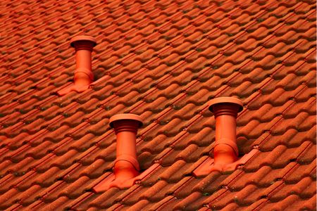 tiled roof backgroundの写真素材