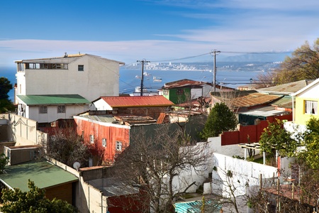 view from Pablo Neruda Museum in Valparaiso, Chileの写真素材