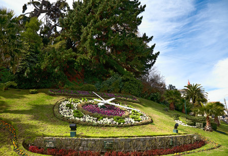 large flower clock, symbol of Vina del Mar, Chileの写真素材