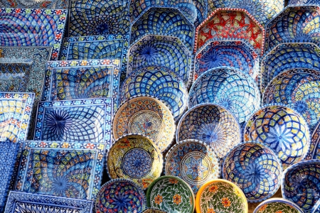 earthenware in the marketの写真素材