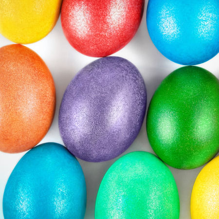 background with colorful Easter eggsの写真素材