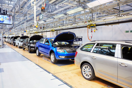 MLADA BOLESLAV, CZECH REPUBLIC - MAY 30: Skoda Auto celebrates 120 years since its establishemnt by Open Doors Day on May 30, 2015 in Mlada Boleslavのeditorial素材
