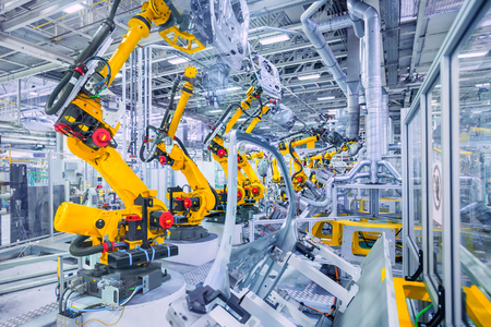 Example of industrial automation in the automotive industry. 