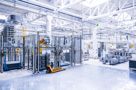 robotic arms in a car plant