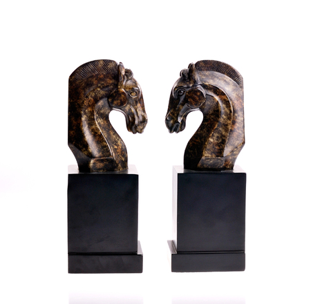 Home decoration porcelain of horsesの写真素材