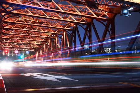 traffic conditions on Bridge in the city of Shanghaiのeditorial素材