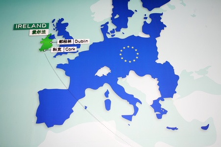 the location of Corkï¿½ï¿½Ireland and Dublin on the  mapのeditorial素材