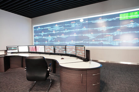 Modern electronic technology inside the control room