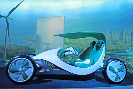 Concept car on display in the exhibition hall