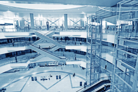 Shanghai,CN - Jun 14 Interior of Shanghai Hongqiao T2  airport as the new airport for  internation...
