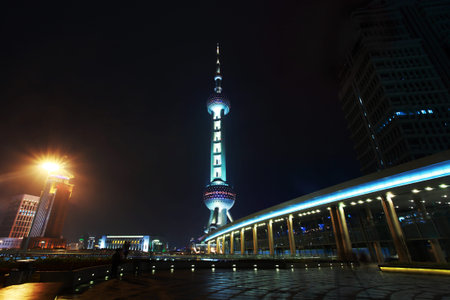 Shanghai Oriental Pearl at night  