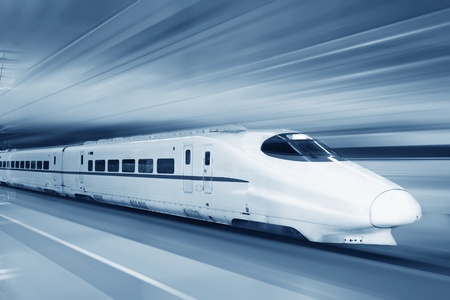 Fast train with motion blur のeditorial素材