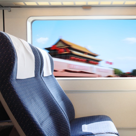 Inside of Train which named CRH in chinaのeditorial素材
