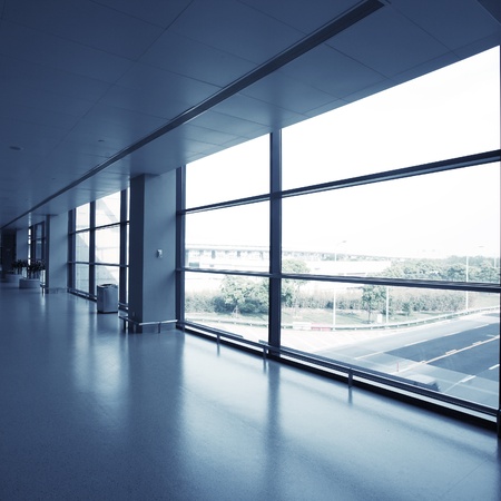 office interior with glass wallのeditorial素材