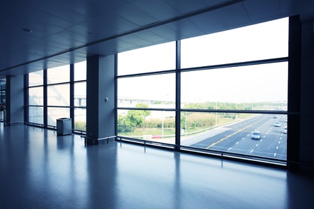 office interior with glass wallのeditorial素材
