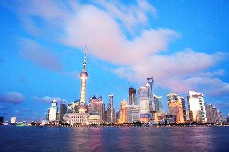 beautiful of shanghai night scene のeditorial素材