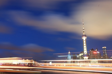 beautiful of shanghai night scene のeditorial素材