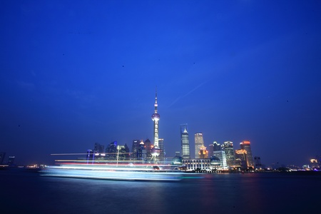  nigth city scene of shanghaiのeditorial素材
