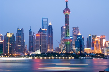 night scene of shanghaiのeditorial素材