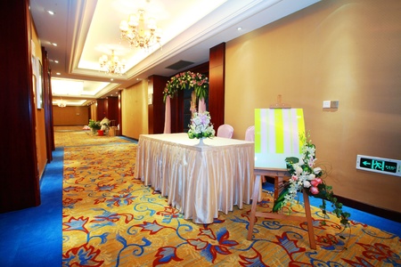 Romantic wedding scene and stageのeditorial素材