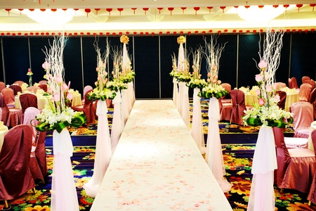 Romantic wedding scene and stageのeditorial素材