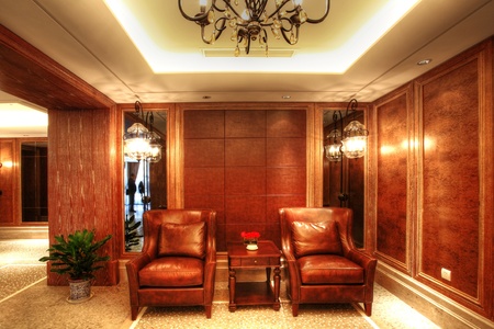 structure and the furnishings within the Chinese classical hotelのeditorial素材