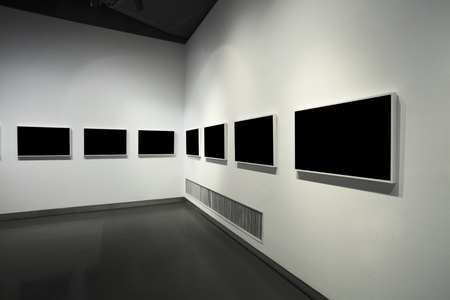 frames on white wall in art museumのeditorial素材
