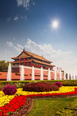 gate tower of Tiananmen  in Beijingのeditorial素材