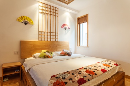 Modern master bedroom interiorのeditorial素材