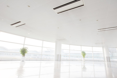 large window into white office のeditorial素材