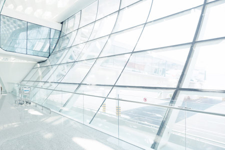 corridor of modern buildingのeditorial素材