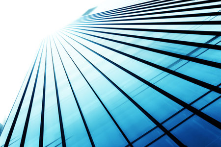 up looking the modern business office building exterior and skyのeditorial素材