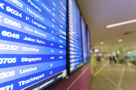 flight display screen board in airportのeditorial素材