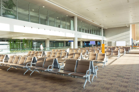 modern airport waiting hall interiorのeditorial素材