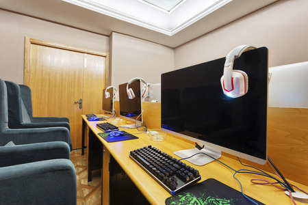 Internet cafe interiorのeditorial素材