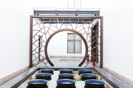 traditional chinese vintage residence exteriorのeditorial素材