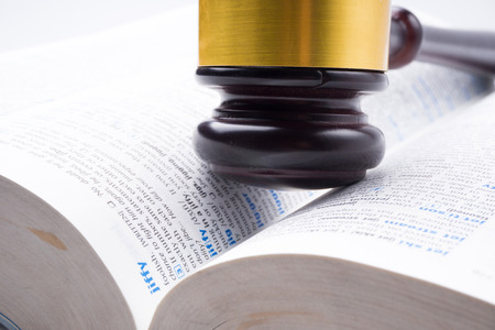 judge hammer lay on bookのeditorial素材