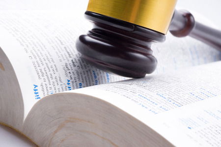 judge hammer lay on bookのeditorial素材