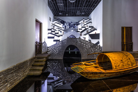 chinese vintage culture village miniatureのeditorial素材