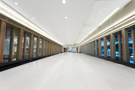 Empty corridor in modern commercial buildingのeditorial素材
