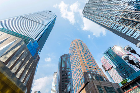 low angle view of skyscrapersのeditorial素材